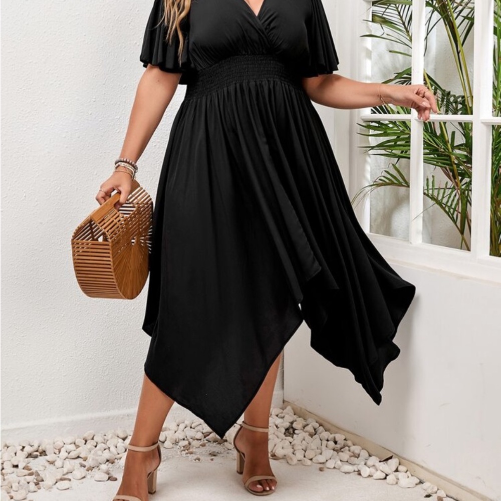 SHEIN Black Asymmetrical Women's Dress